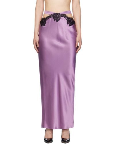Fleur du Mal Cutout Midi Skirt - Purple