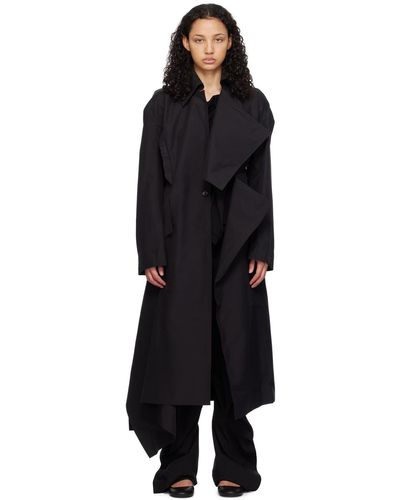 Y-3 Asymmetrical Coat - Black