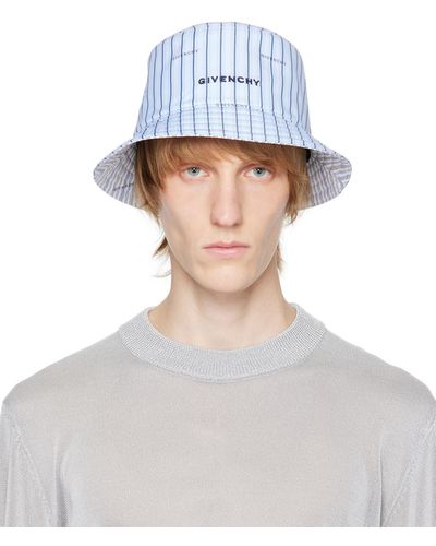 Givenchy Chapeau bob réversible bleu à rayures - Blanc