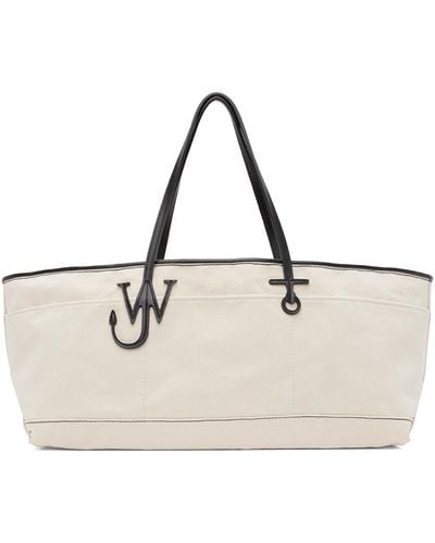 JW Anderson Off-white Stretch Anchor Canvas Tote - Black