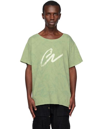 Greg Lauren ーン Gl Tシャツ - グリーン