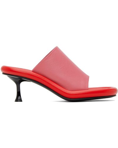 JW Anderson Red & Pink Bumper-tube Mules - Black