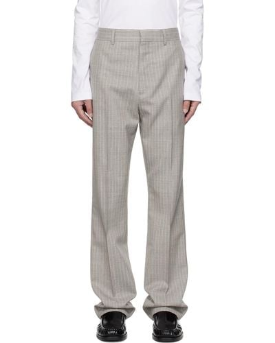 Acne Studios Grey Pinstripe Trousers - White