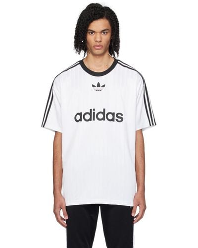 adidas Originals T-shirt blanc et noir à rayures