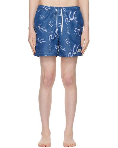 Bather Printed Swim Shorts - Blue