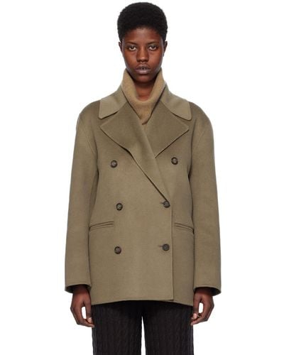 Totême Toteme Gray Double-faced Peacoat - Brown