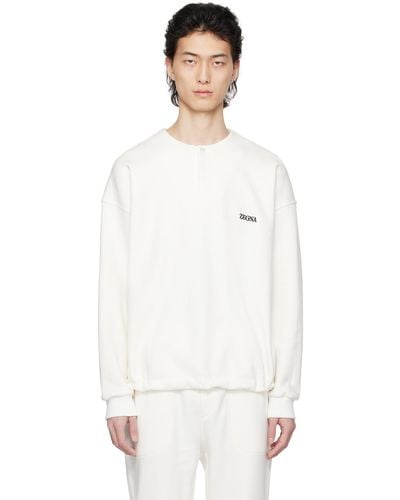Zegna Placket Sweatshirt - White