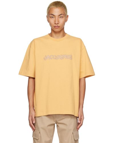 Jacquemus Yellow 'le T-shirt Raphia' T-shirt - Orange