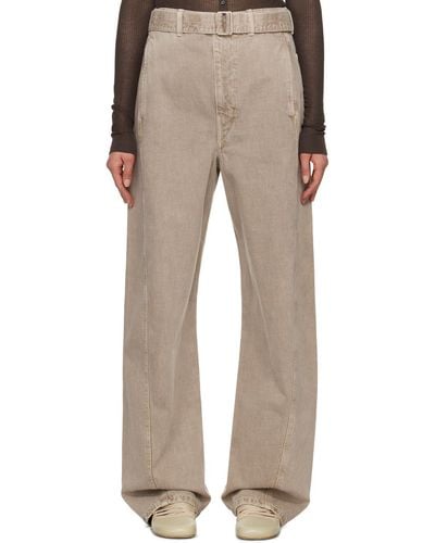 Lemaire Twisted Belted Jeans - Natural
