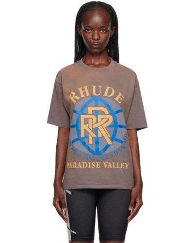 Rhude グレー Paradise Valley Tシャツ - ブラック