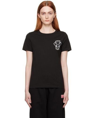 KENZO T-shirt noir à image et logo - paris