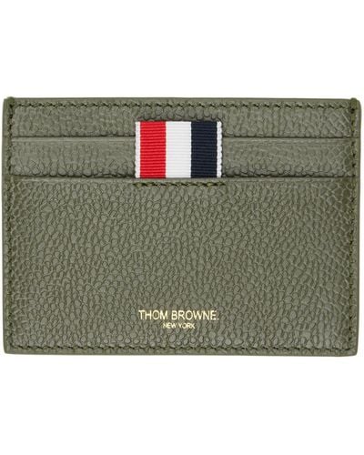 Thom Browne Pebble Grain Card Holder - Green