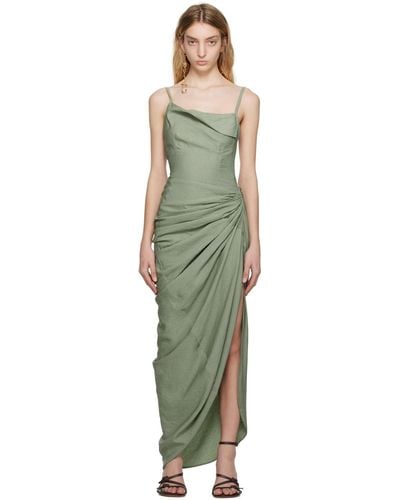Jacquemus 'La Robe Saudade Longue' drapiertes Kleid - Vert