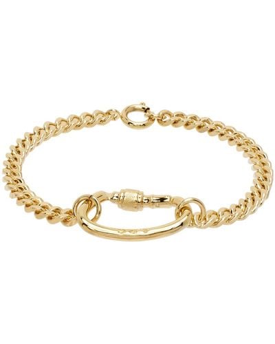 A.P.C. . Gold Lock Bracelet - Black