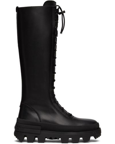 Moncler Normandy Knee-high Leather Boots - Black