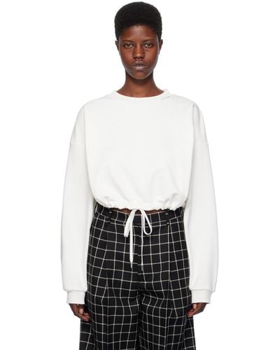 Marni White Drawstring Sweatshirt - Black