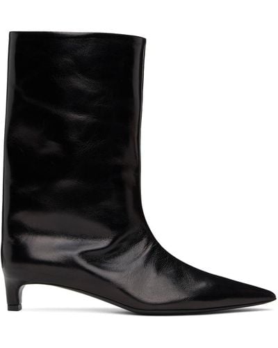 Jil Sander Black Leather Heeled Boots