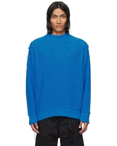 Sacai Blue Loose Thread Sweater