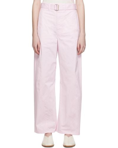 Lemaire Pink Light Belt Twisted Pants