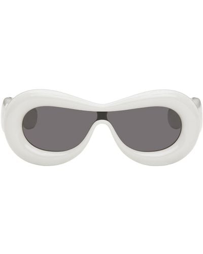 Loewe ホワイト Inflated goggle サングラス - ブラック