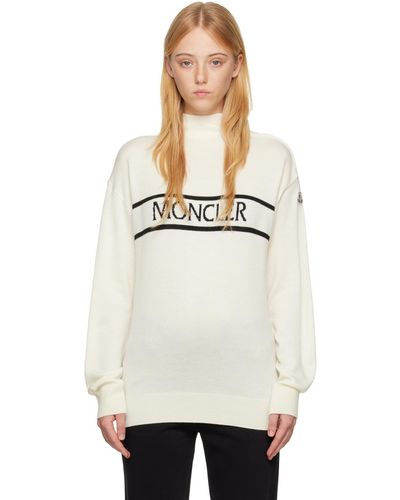 Moncler White Intarsia Turtleneck