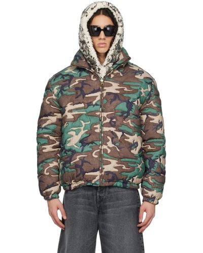 ERL Camouflage Down Jacket - Black