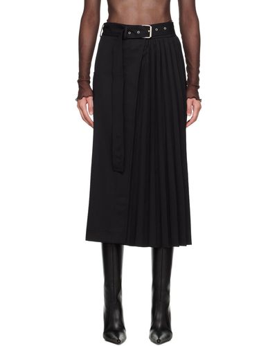 LVIR Ssense Exclusive Belted Midi Skirt - Black