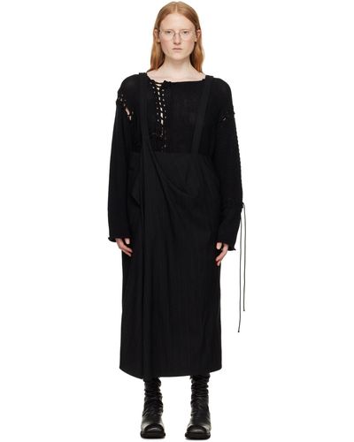 Y's Yohji Yamamoto Drape Midi Skirt - Black