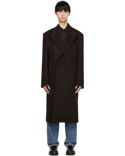 WOOYOUNGMI Brown Double Coat - Black