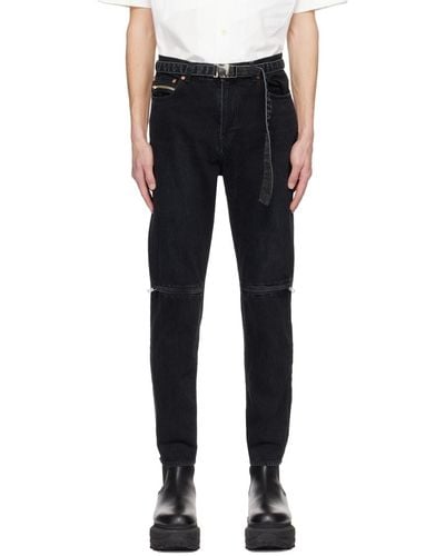 Sacai Zip Jeans - Black