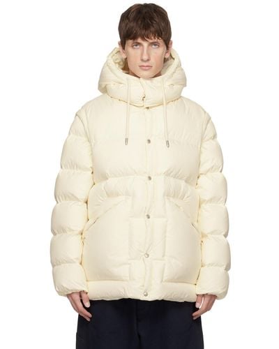 Emporio Armani Off-white Quilted Down Jacket - Natural