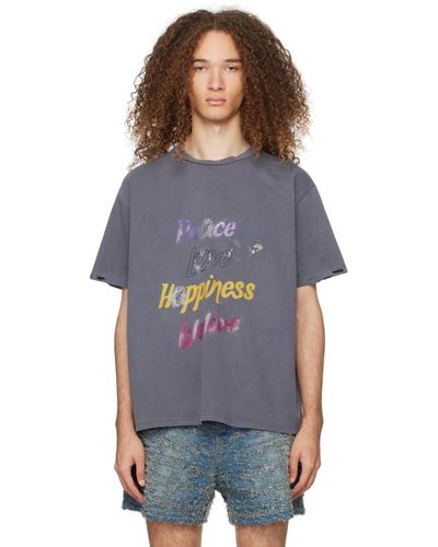 we11done T-shirt 'peace' gris - Multicolore