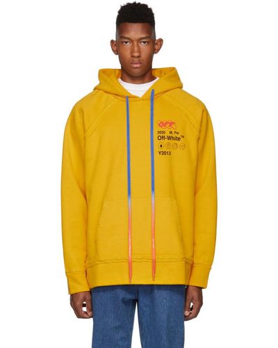 Off-White c/o Virgil Abloh Pull a capuche jaune Industrial Y2013 Incomplete