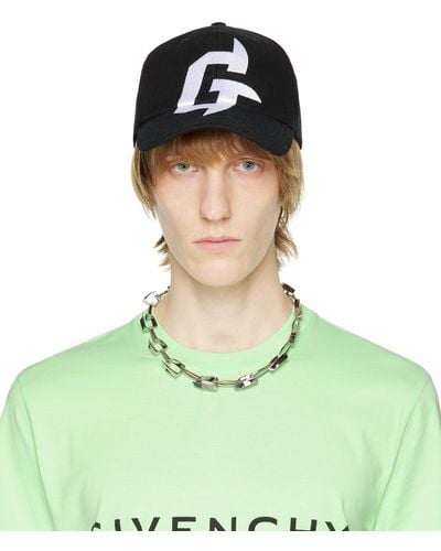 Givenchy Black Embroidered Cap - Green