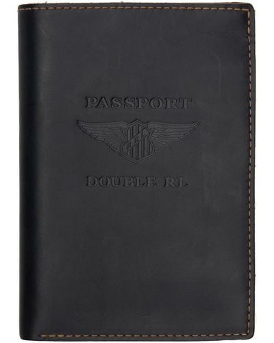 RRL Étui pour passeport noir en cuir