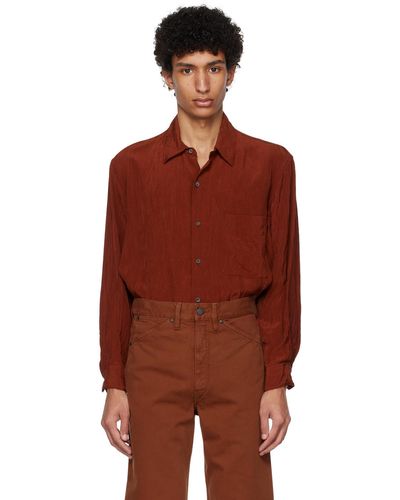 Lemaire Red Crinkled Shirt