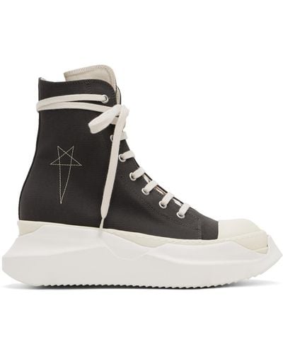 Rick Owens Grey Abstract Sneak Sneakers - Black