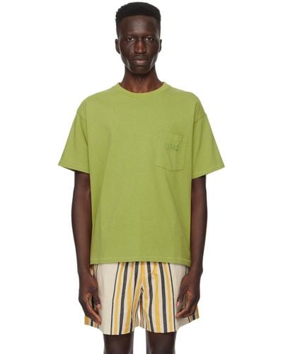 Bode Embroidered Pocket T-shirt - Green