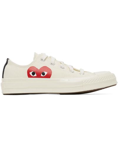 COMME DES GARÇONS PLAY Comme Des Garçons Play Off-white Converse Edition Half Heart Chuck 70 Low Trainers - Natural
