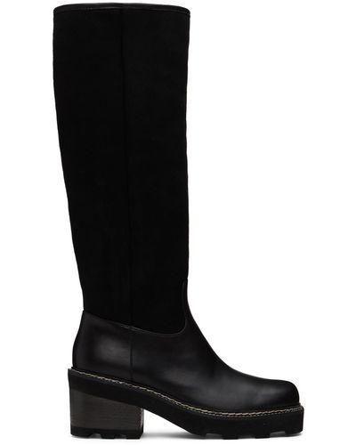 Gabriela Hearst Bottes vylos noires en peau retournée