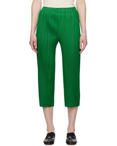 Pleats Please Issey Miyake Thicker Bottom 2 Trousers - Green