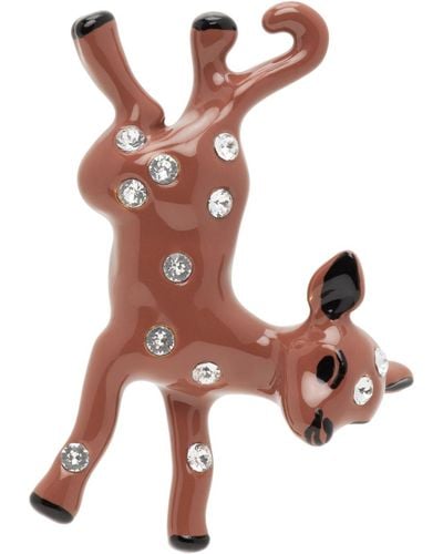 Marni Brown Deer Charm Earrings