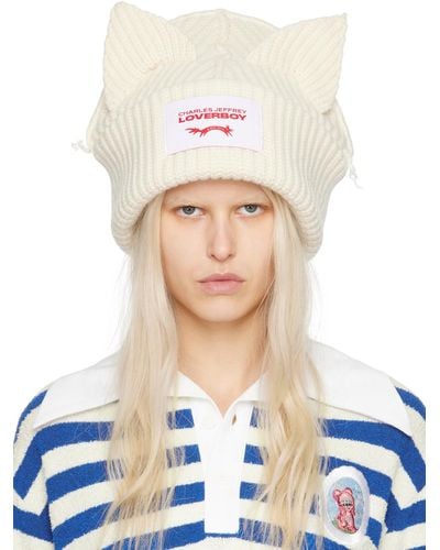Charles Jeffrey Ssense Exclusive Off- Supersized Chunky Ears Beanie - Blue