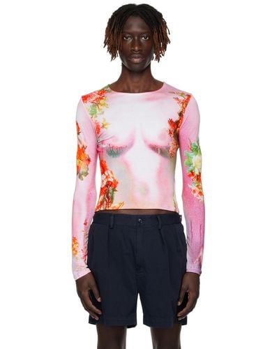 Jean Paul Gaultier Pink Body Long Sleeve T-shirt - Multicolor