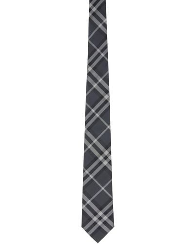 Burberry Gray Vintage Check Tie - Black