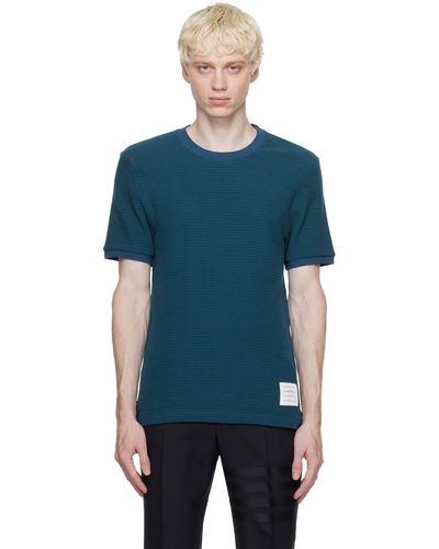 Thom Browne Thom e t-shirt bleu à rayures - Noir