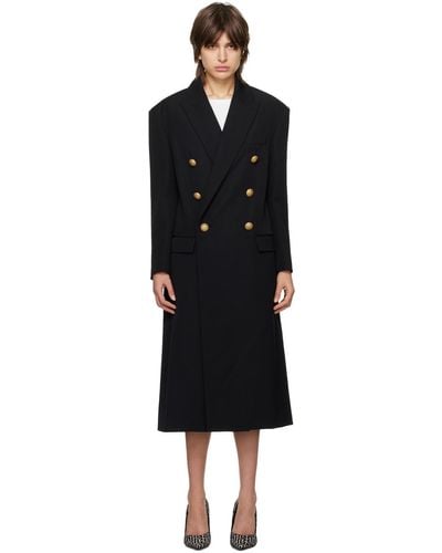 Balmain Manteau noir à double boutonnage