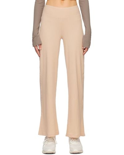 Reebok Beige Embroidered Lounge Pants - Natural