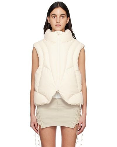 Hyein Seo Off- Padded Reversible Vest - Natural