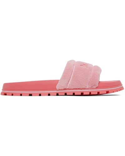 Marc Jacobs Pink 'the Terry Slide' Sandals - Black